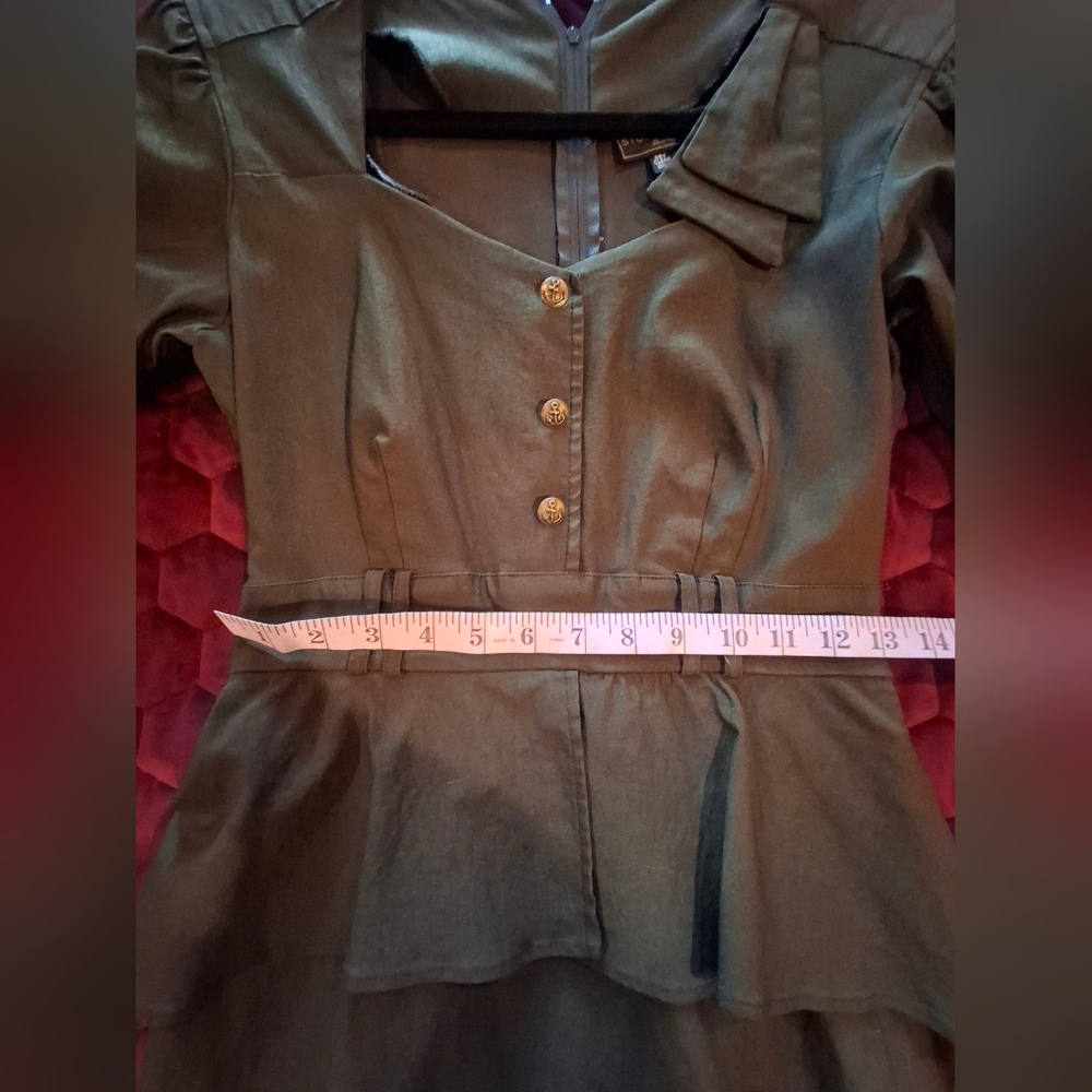 Stop Staring Alicia Estrada Olive Green Cadet Dress XL - Picture 4 of 6